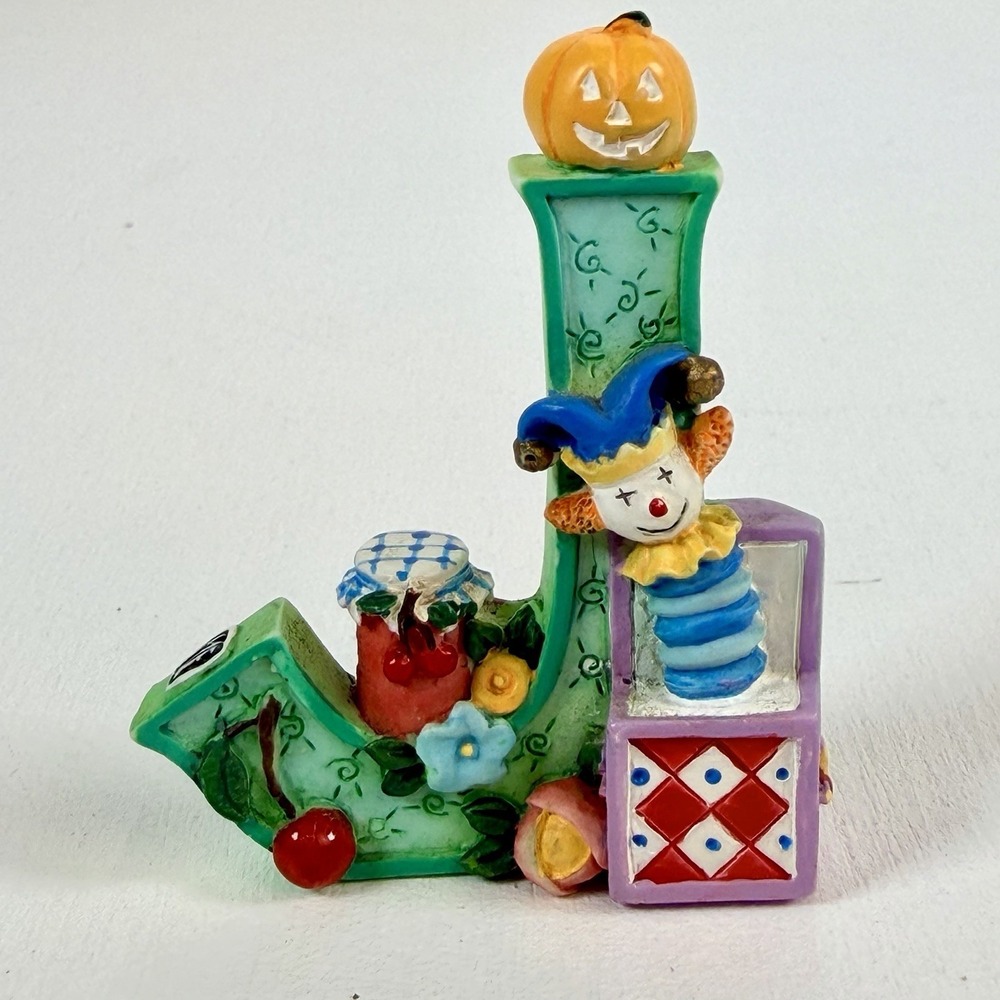 VTG Mary Engelbreit Letter J Alphabet Magnet Jack-in-the-Box Jam Pumpkin 2001 ME